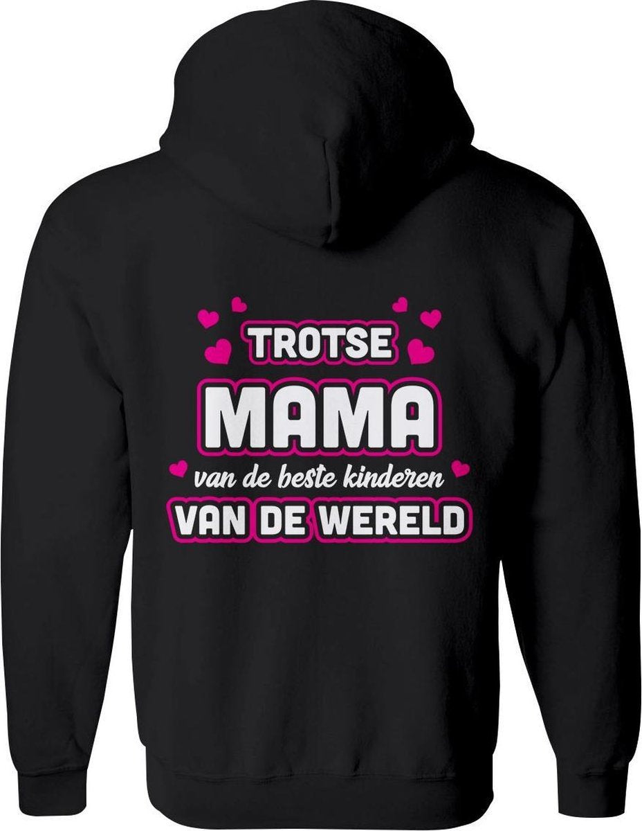 Moeder vest  – Mama vest met capuchon Dames – Perfect Moederdag Sweatvest  - Geschenk vest Cadeau – Hoodie met rits - Maat 3XL