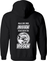Vissen vest Heren – Vis vest met capuchon Dames – Perfect  Hengelsport Sweatvest - Karper vest Cadeau – Hengel Hoodie met rits - Maat L