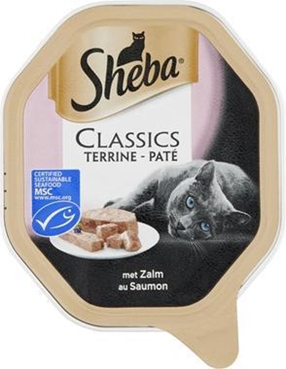 Sheba alu classics pate met zalm - 85 gr - 22 stuks