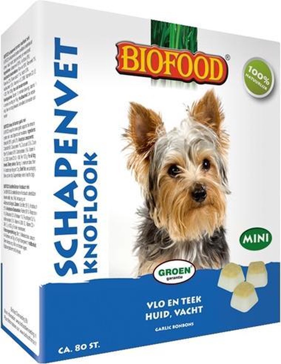 Biofood schapenvet mini bonbons knoflook - 80 st - 1 stuks