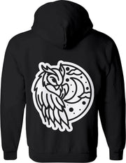 Uil vest Heren – Simpel Uilen vest met capuchon Dames – Perfect Sweatvest Uiltjes Wildlife - Dieren vest Cadeau – Dierenkop hoodie met rits - Maat 3XL