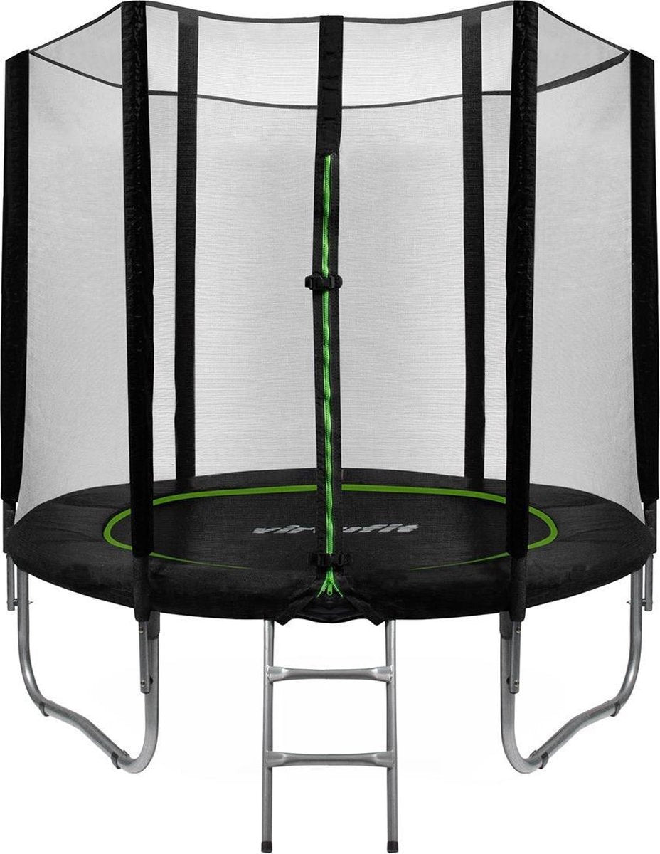 Trampoline - VirtuFit Trampoline met Veiligheidsnet - Beschermrand - 244 cm - Zwart