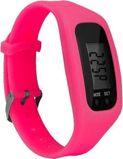 Fako® - Horloge - LCD - Stappenteller - Gesp - Fuchsia