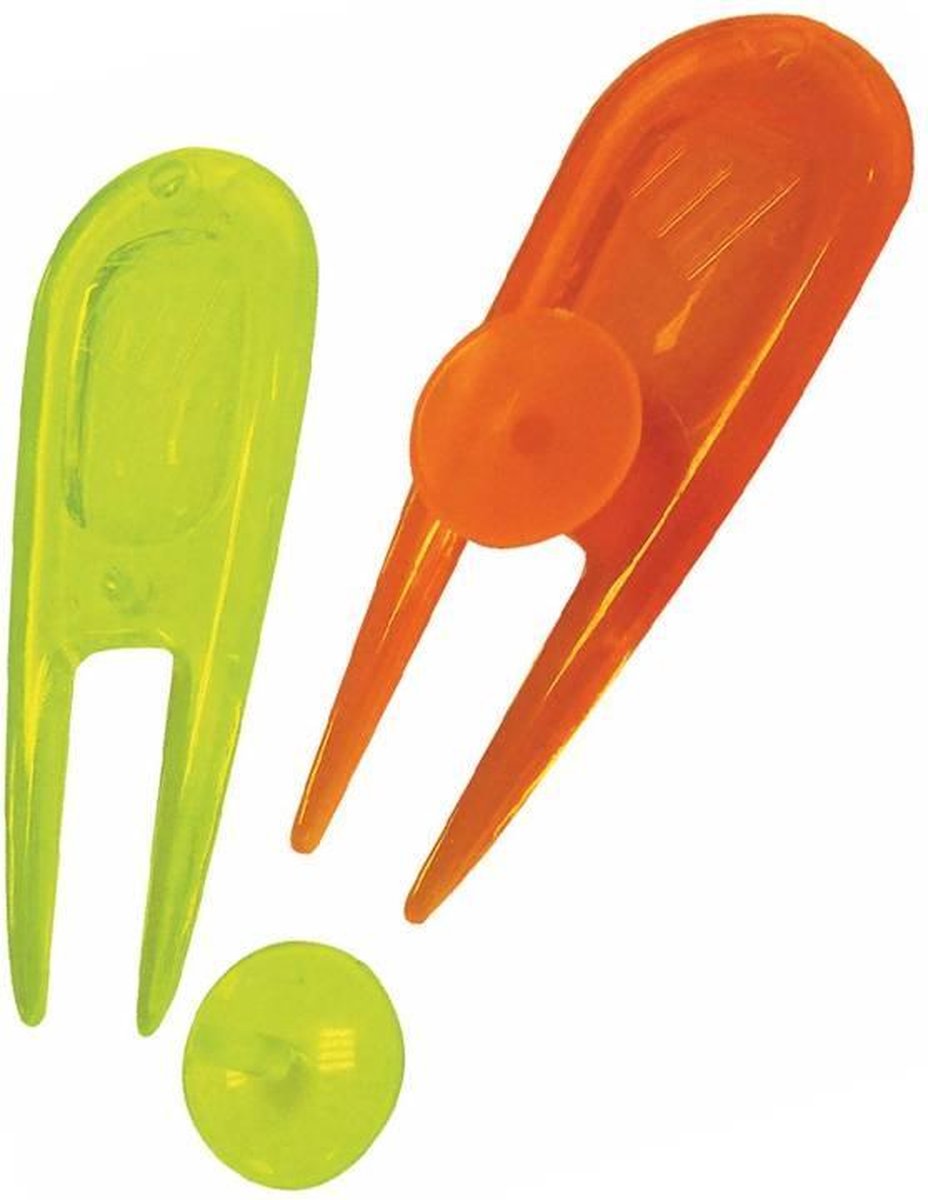 Neon PitchFork met ball marker - 2 stuks