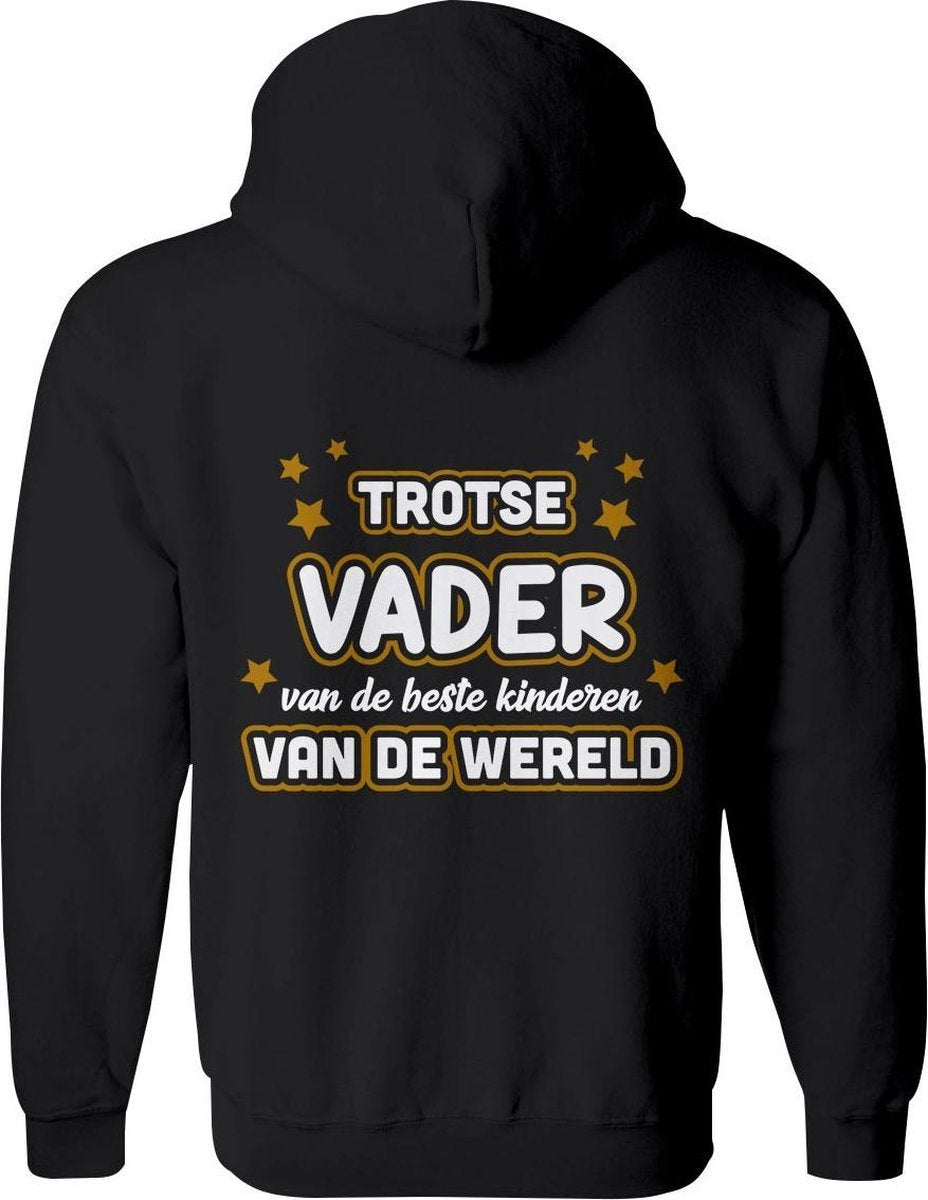 Vader vest  – Papa vest met capuchon Heren – Perfect Vaderdag Sweatvest  - Geschenk vest Cadeau – Hoodie met rits - Maat 3XL