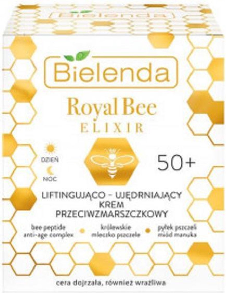 50+ Gezichtscremé - Bielenda - Royal Bee Elixir - 50ml - bee peptide anti age complex - Met Honing - Dag en Nachtcrème