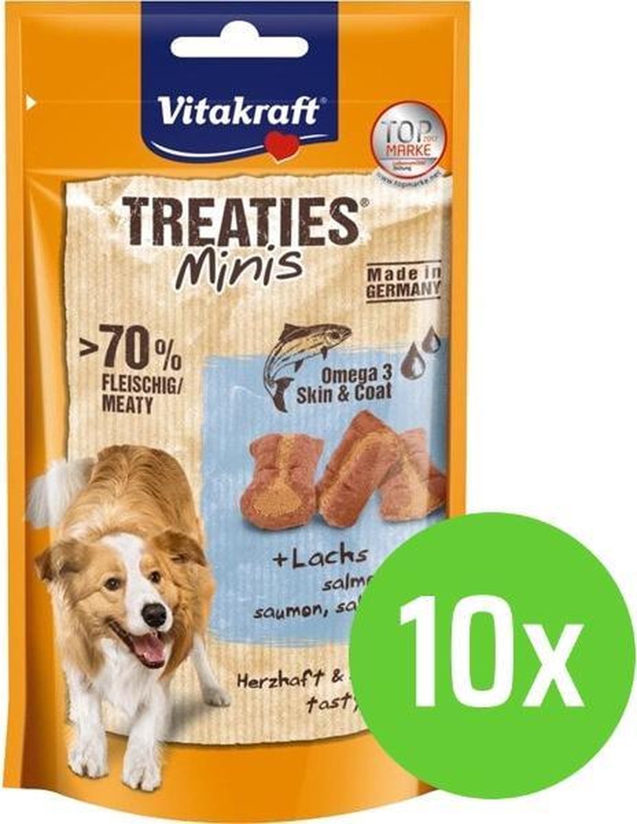 10x Vitakraft Treaties Minis Zalm & Omega 3 - 48 gram