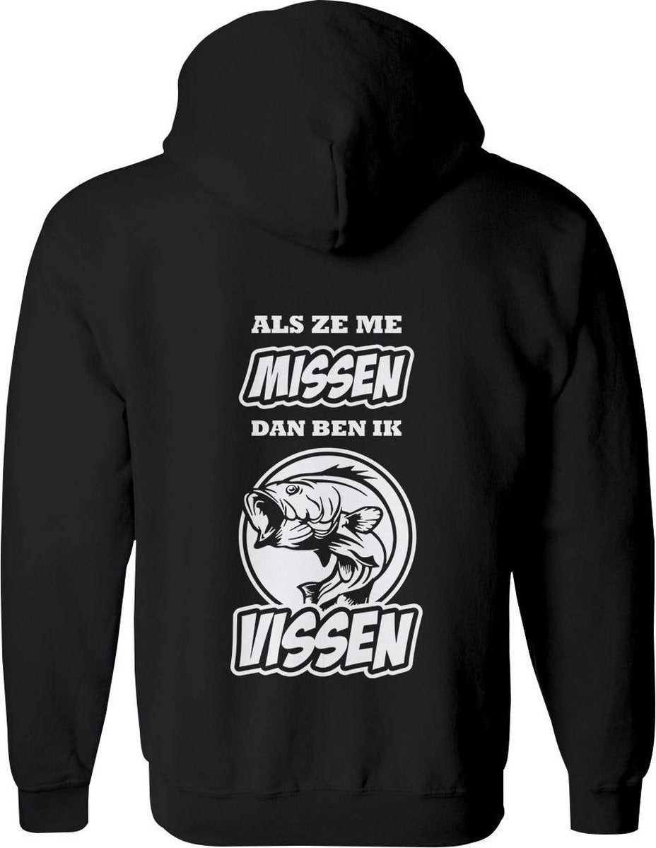 Vissen vest Heren – Vis vest met capuchon Dames – Perfect  Hengelsport Sweatvest - Karper vest Cadeau – Hengel Hoodie met rits - Maat XXL