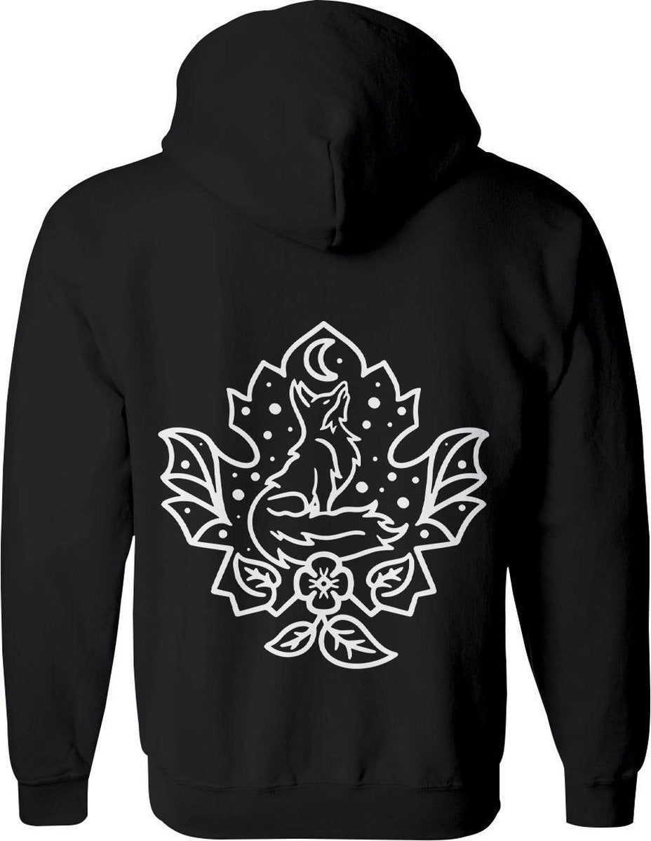 Vos vest Heren – Simpel Vosje vest met capuchon Dames – Perfect Sweatvest Vossen Wildlife - Dieren  vest Vosjes Cadeau – Dierenkop hoodie met rits - Maat XXL