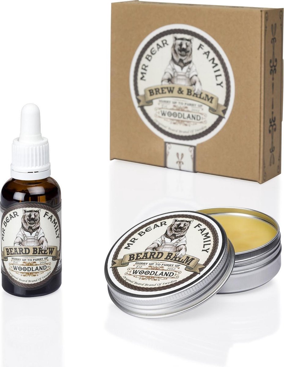 GIFT BOX Mr Bear Family van BAARDOLIE (30ml) en BAARDBALSAM (60ml)