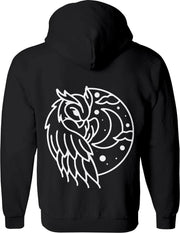 Uil vest Heren – Simpel Uilen vest met capuchon Dames – Perfect Sweatvest Uiltjes Wildlife - Dieren vest Cadeau – Dierenkop hoodie met rits - Maat M