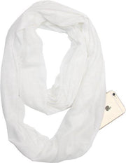 HBKS Sjaal met Zakken - Met Ritssluiting - Sjaal Dames Winter - Sjaals Heren - Wit