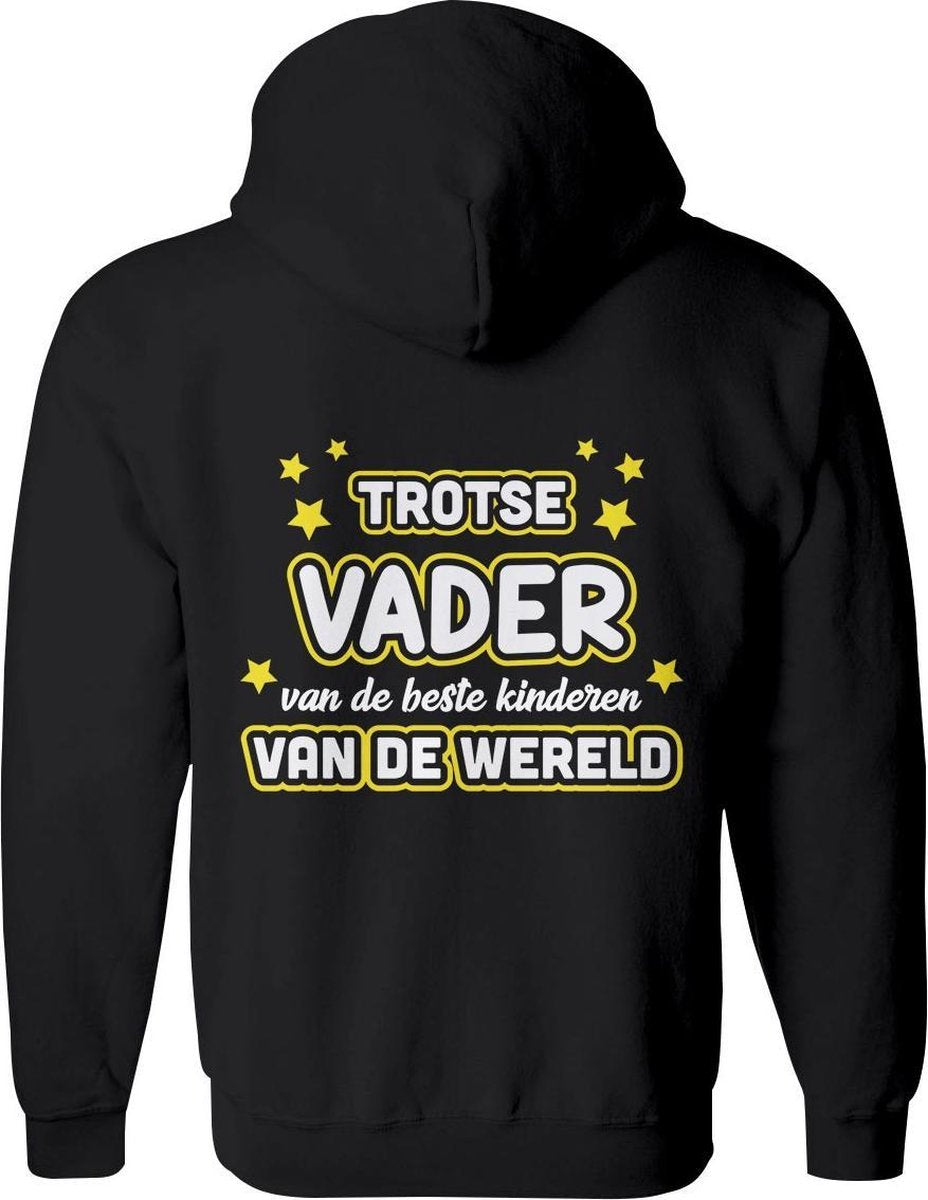 Vader vest  – Papa vest met capuchon Heren – Perfect Vaderdag Sweatvest  - Geschenk vest Cadeau – Hoodie met rits - Maat S