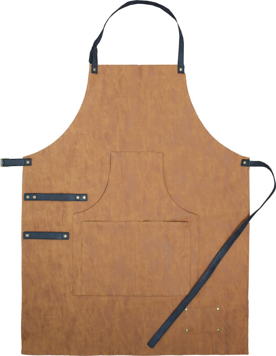 PU lederen Schort Bruin Grijs 85 x 65 cm