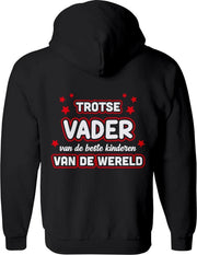 Vader vest  – Papa vest met capuchon Heren – Perfect Vaderdag Sweatvest  - Geschenk vest Cadeau – Hoodie met rits - Maat XL