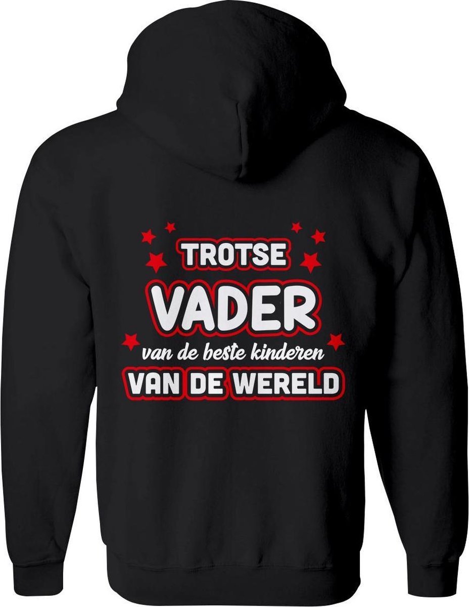 Vader vest  – Papa vest met capuchon Heren – Perfect Vaderdag Sweatvest  - Geschenk vest Cadeau – Hoodie met rits - Maat XL