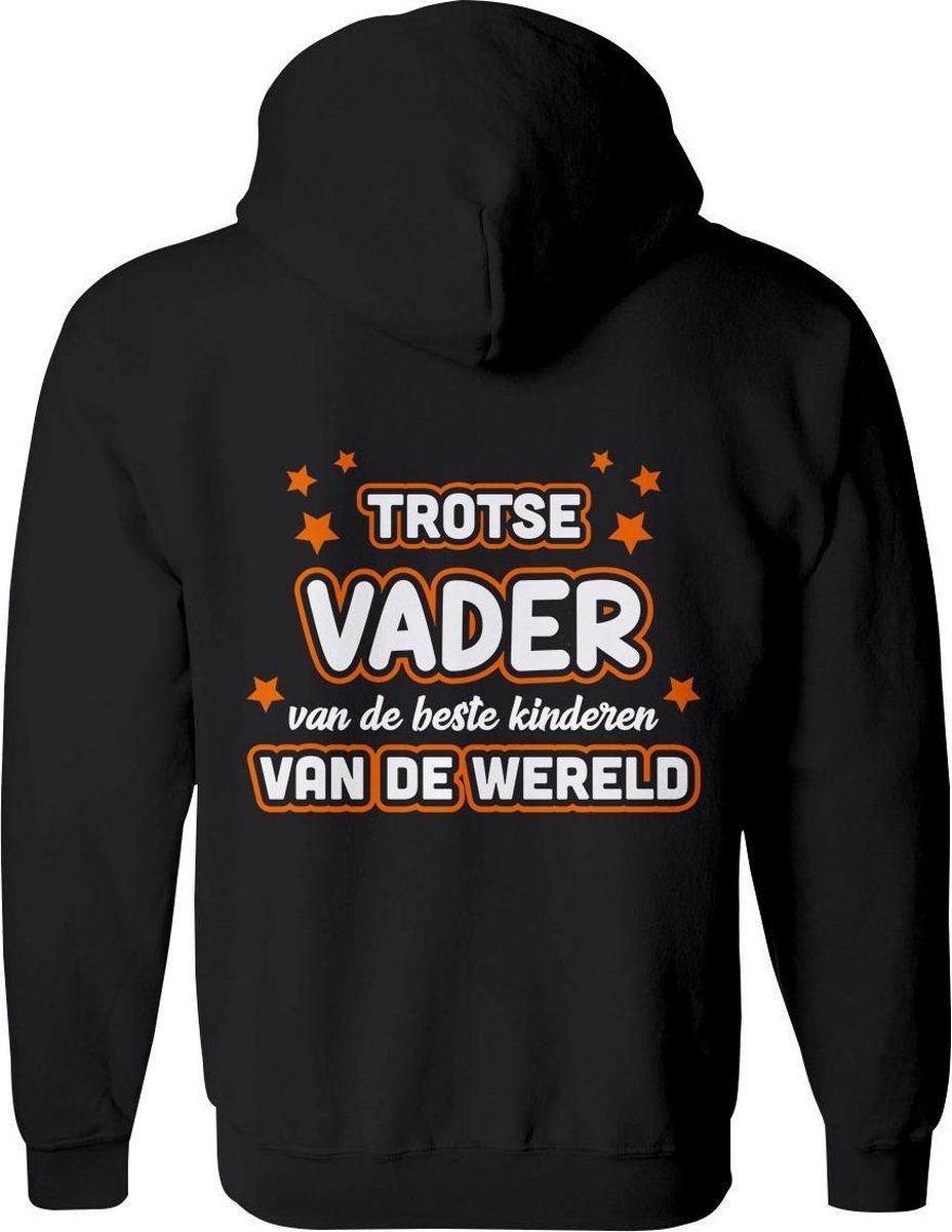Vader vest  – Papa vest met capuchon Heren – Perfect Vaderdag Sweatvest  - Geschenk vest Cadeau – Hoodie met rits - Maat S