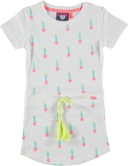 Quapi Jurk Diamant White Allover - Maat 134/140