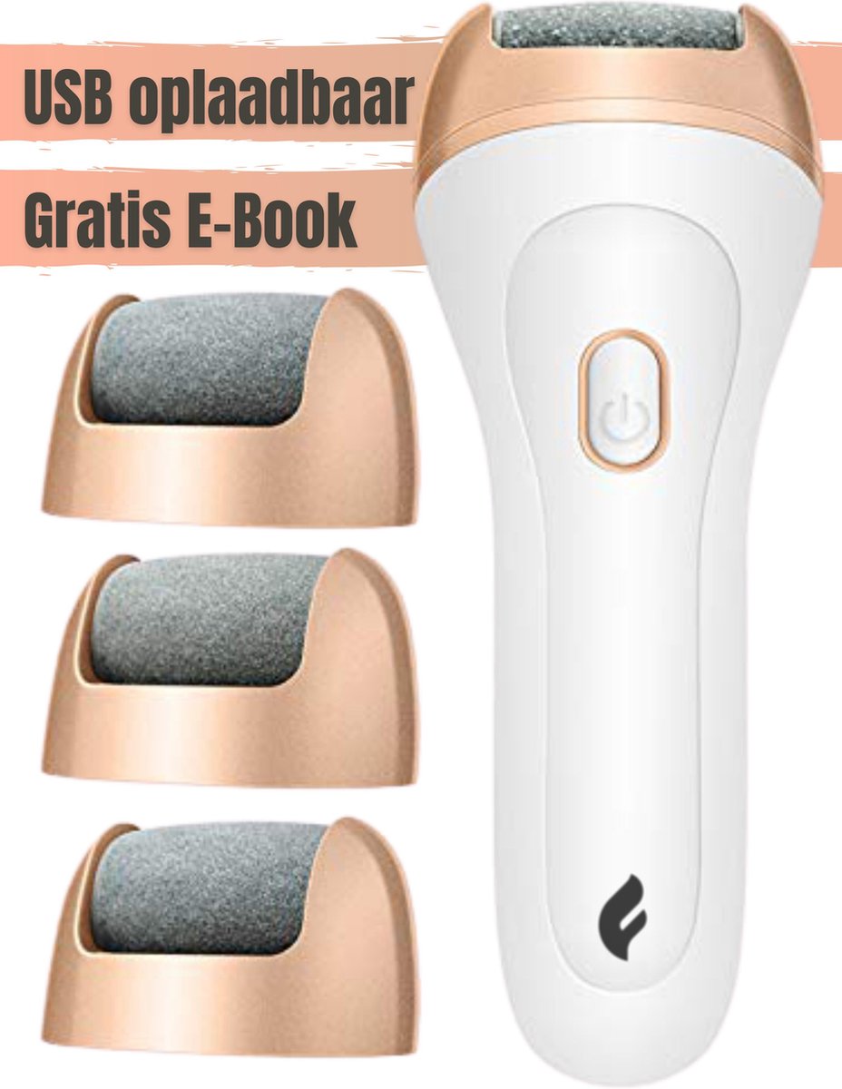 Eelt Verwijderaar Pedicure Apparaat Elektrische Voetvijl Eelt Rasp - Zuigt Vacuüm - E-Book + 3 rollen - Oplaadbaar - Eeltschaaf - Eelt Vijl - Eeltsokken - Fability®