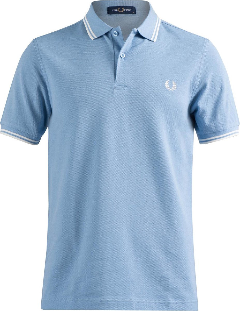 Fred Perry M3600 polo twin tipped shirt - heren polo Sky / Snow White / Snow White -  Maat: 3XL