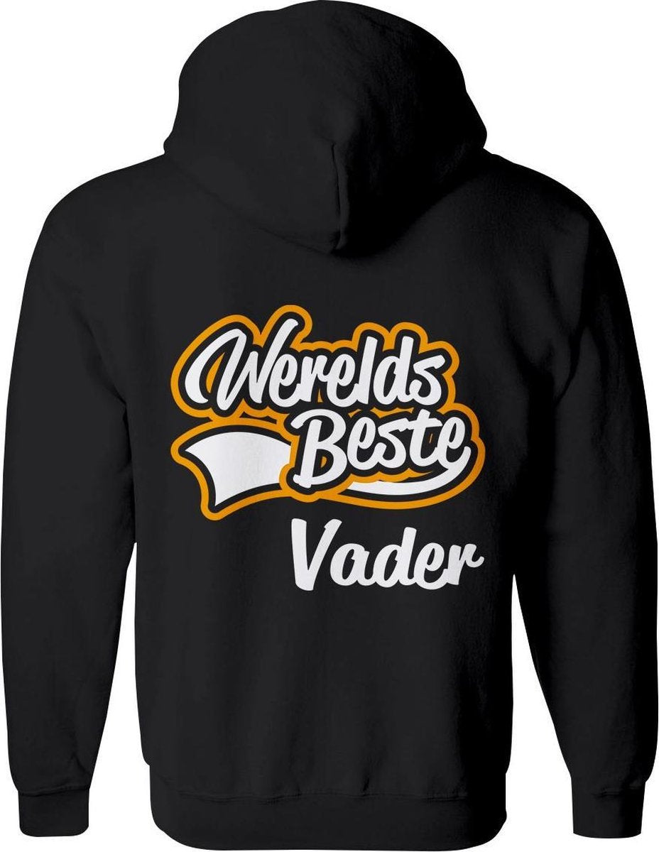 Vader vest  – Papa vest met capuchon Heren – Perfect Vaderdag Sweatvest  - Geschenk vest Cadeau – Hoodie met rits - Maat 3XL