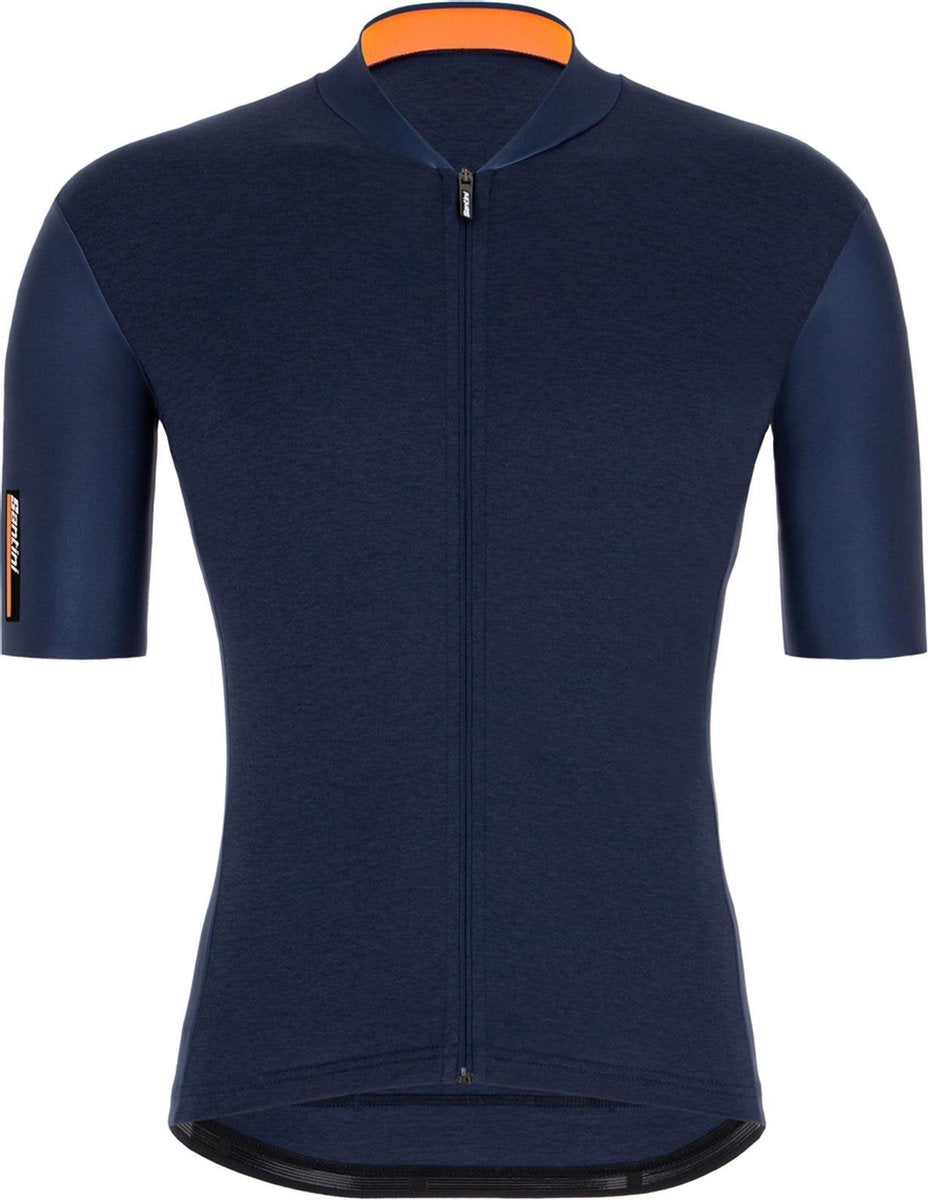 Santini Colore S/S Fietsshirt - Maat M  - Mannen - donkerblauw