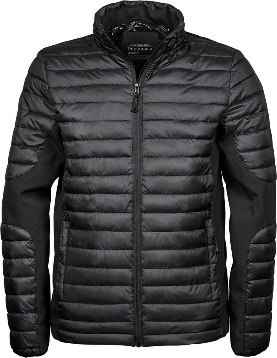 Teejays Heren Gevoerde Volledige Zip Crossover Jacket (Zwart/Zwart)