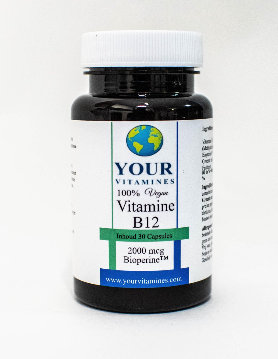 100% Vegan Your Vitamines B12 2000 mcg Bioperine™ 30 VCAPS