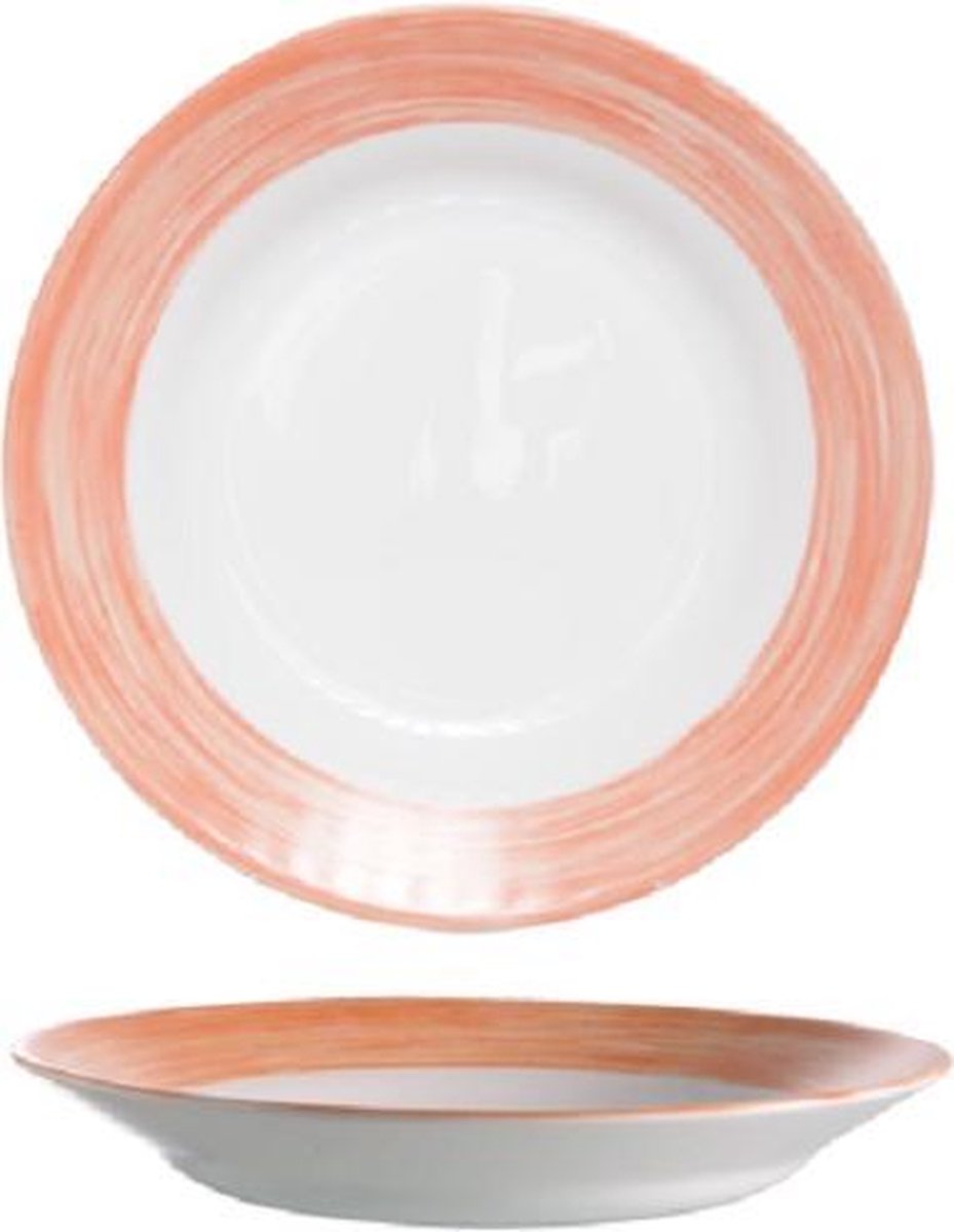 Arcoroc Brush - Diepe Borden - Oranje - (Set van 6) En Yourkitchen E-kookboek - Heerlijke Smulrecepten
