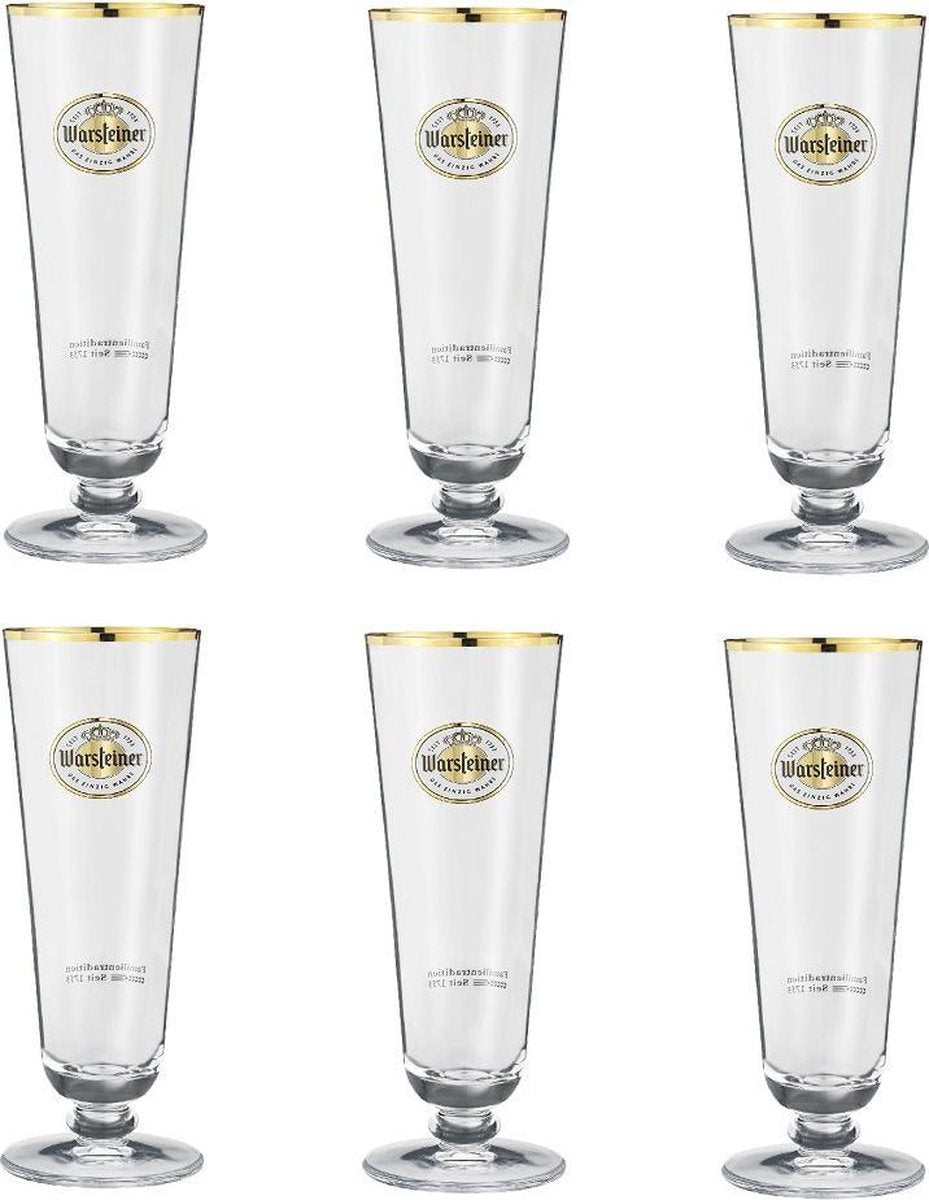 Warsteiner Bierglazen Op Voet 30 cl - 6 Stuks