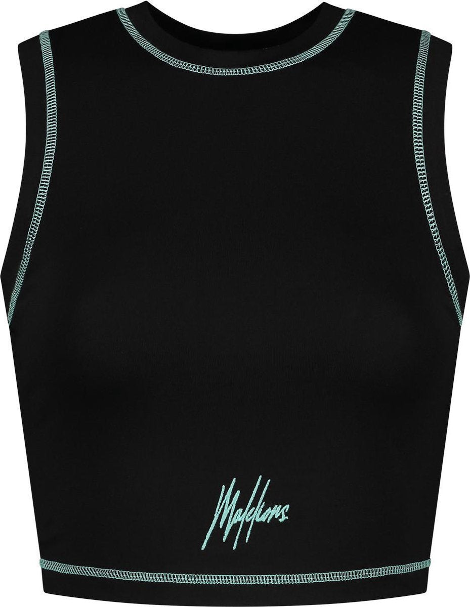 Malelions Women Crop Top - Black/Mint - XL