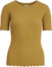 Vigabbi S/s Knit Top/su 14065421 Khaki