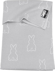 Meyco X Mrs.Keizer wiegdeken Rabbit - Silver - 75x100 cm