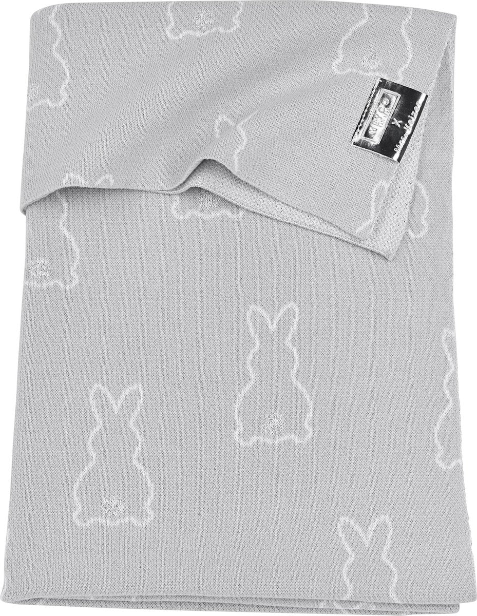 Meyco X Mrs.Keizer wiegdeken Rabbit - Silver - 75x100 cm