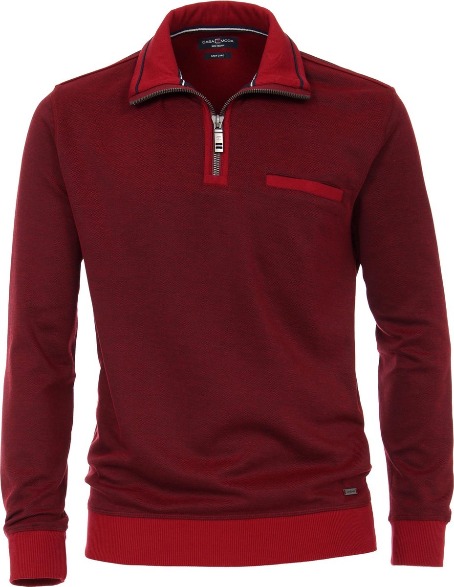 Casa Moda heren trui katoenmelange - schipperstrui - rood melange -  Maat XXXXL