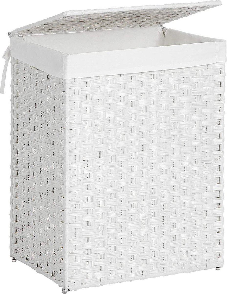 Nancy's Wasmand - Wassorteerder - Handgevlochten - 90L - Wit