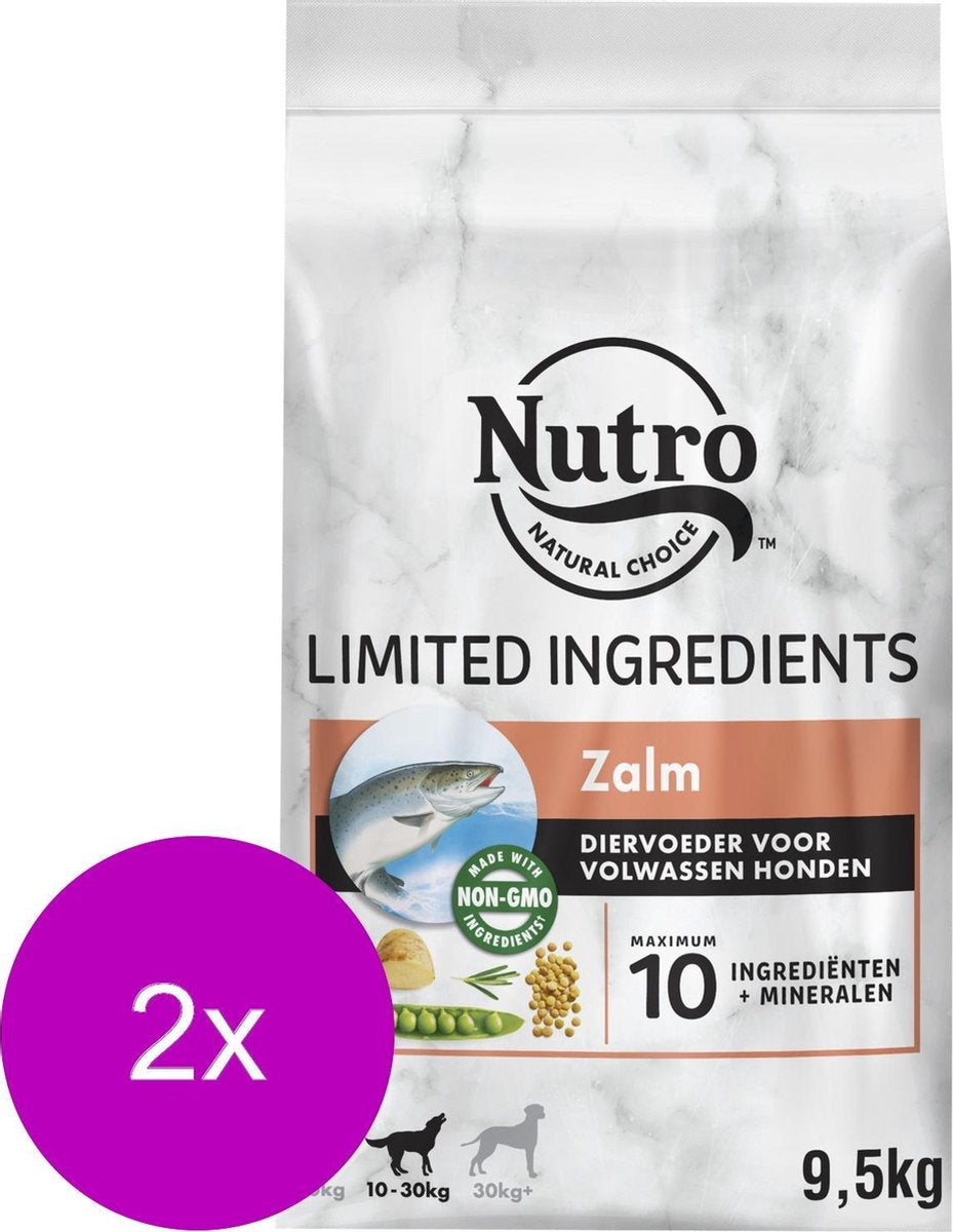 Nutro Adult Limited Ingredients Zalm - Hondenvoer - 2 x 9.5 kg