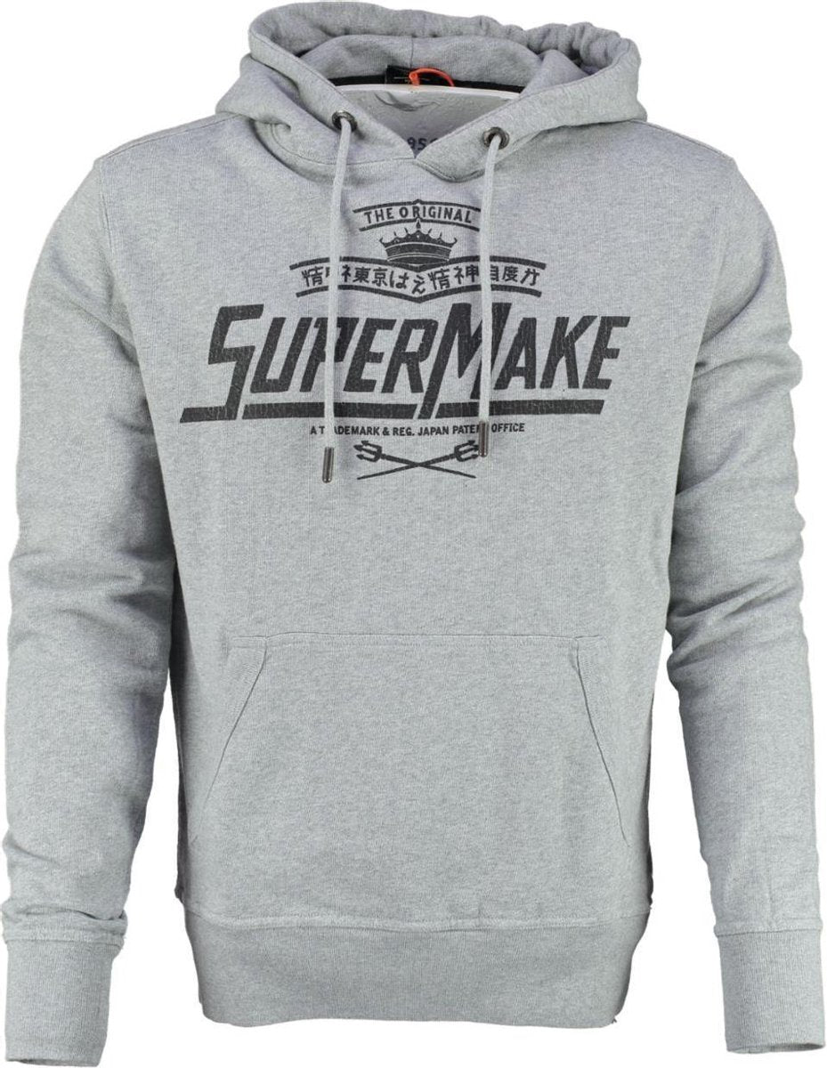 Superdry sweater hoodie grey marl - Maat M