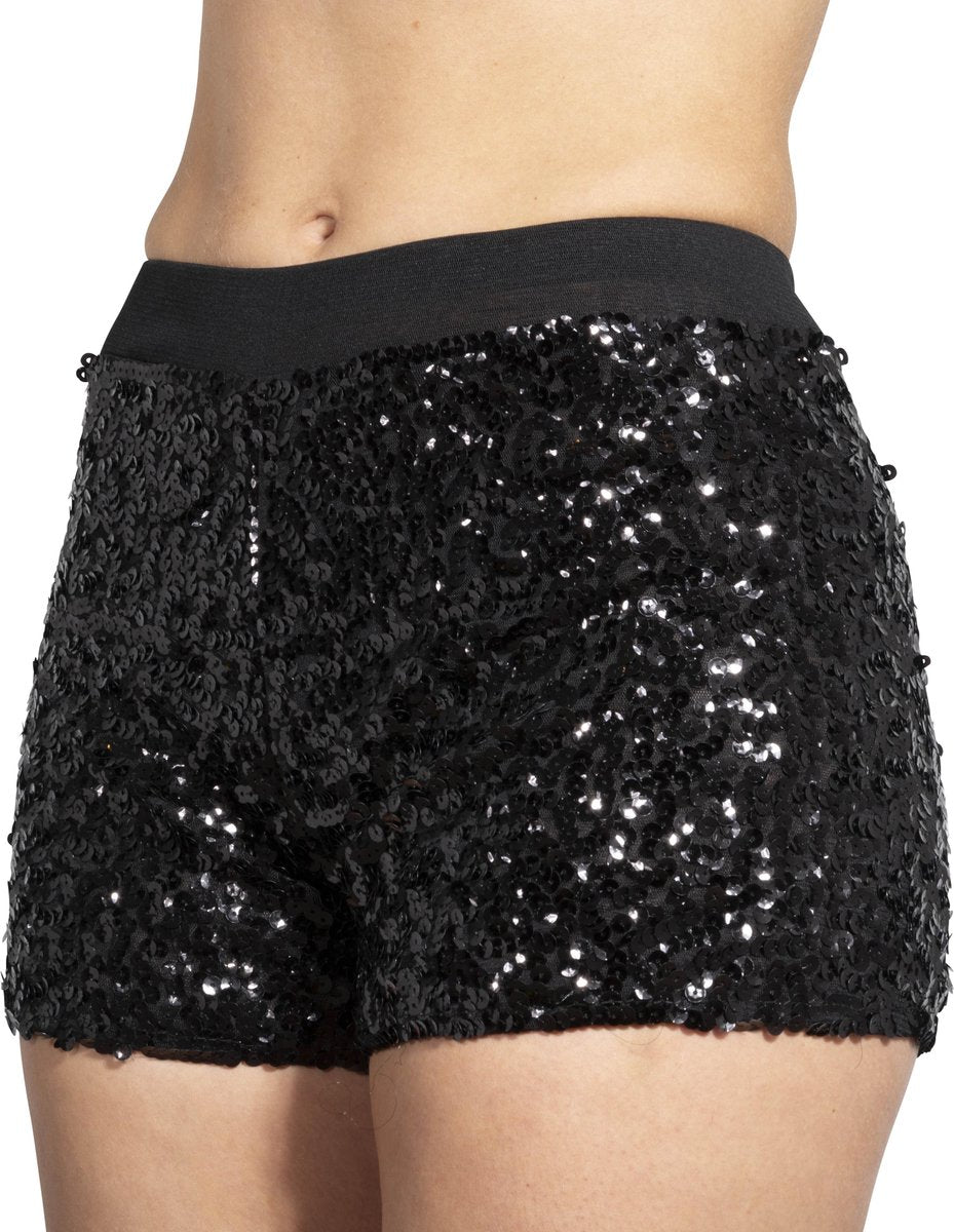Hotpants pailletten zwart