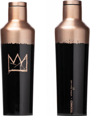 Corkcicle Canteen 475ml 16oz - Basquiat - Copper Crown Roestvrijstaal - Waterfles en Thermosfles - 3wandig - 25uur koud en 12uur warm - BPA vrij - grote opening voor ijsklontjes