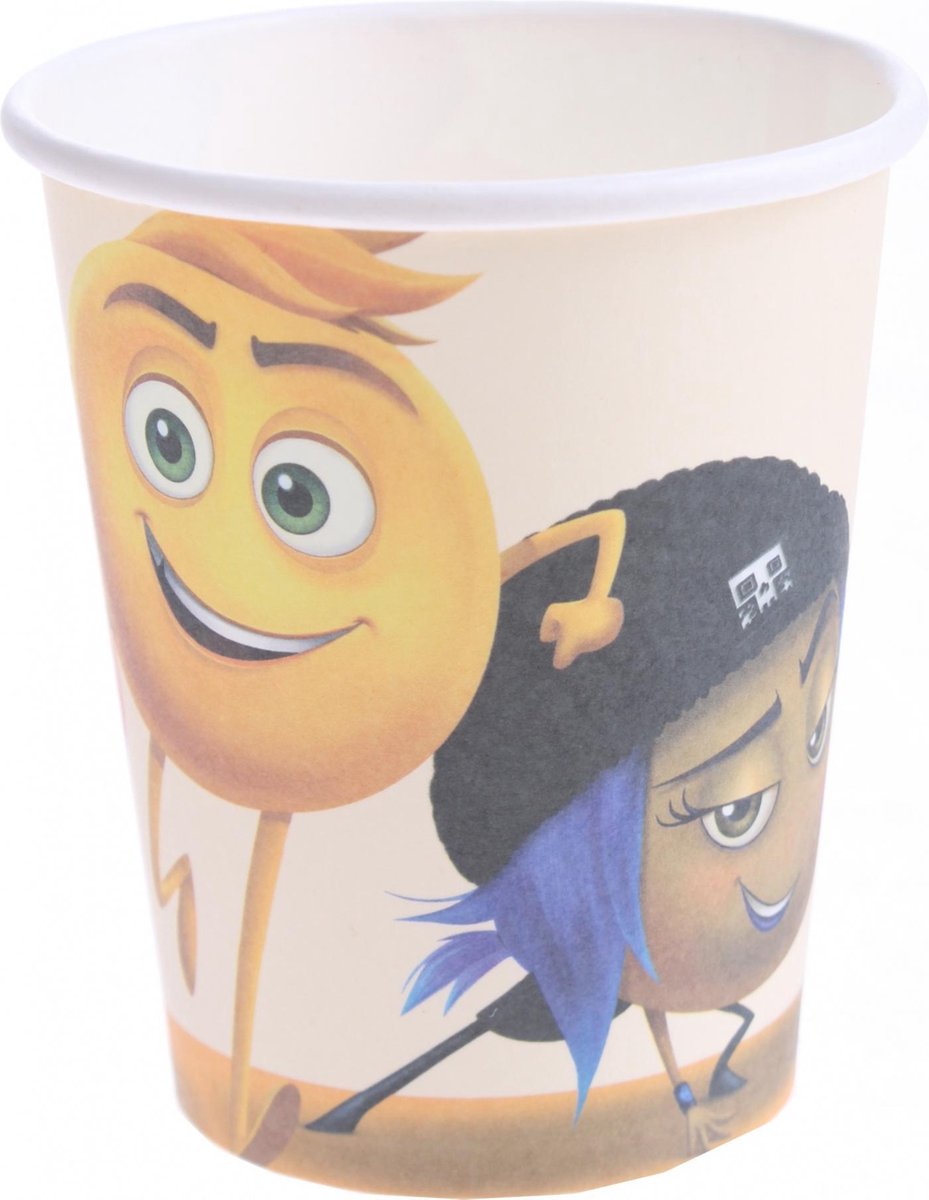 Emoji Feestbekers 250 Ml Geel 10 Stuks