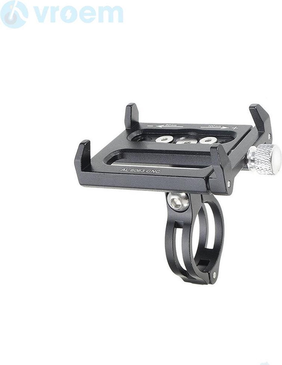 VROEM® Telefoonhouder voor Xiaomi Mijia M365 - M365 Accessoires - Telefoonhouder voor de fiets -Elektrische step - Mobielhouder - Stuur - Voor de Fiets - Aluminium - Zwart