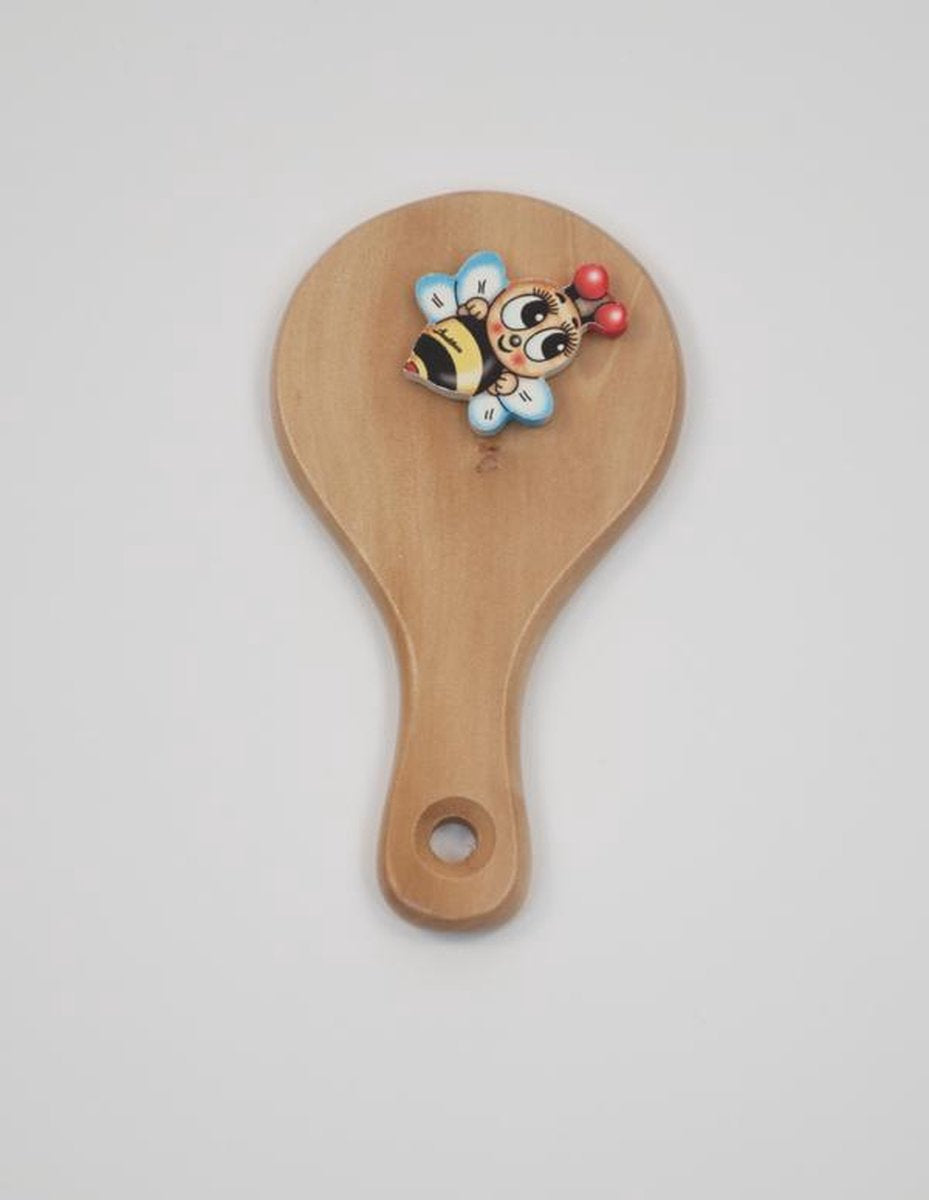 Houten handspiegel