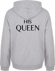 THE KING & HIS QUEEN couple hoodies grijs (QUEEN - maat XL) | Matching hoodies | Koppel hoodies