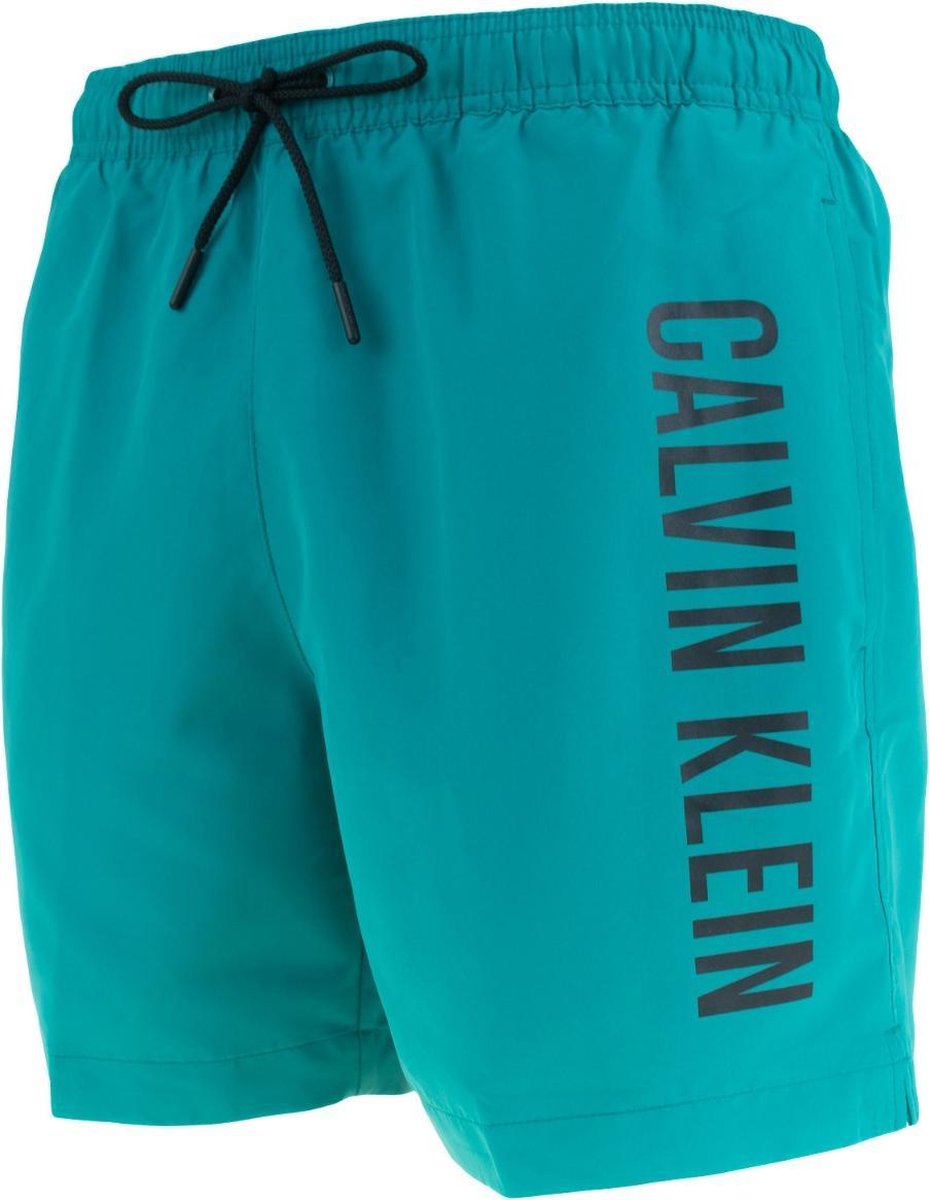 Calvin Klein intense power tape logo zwemshort teal blauw - M