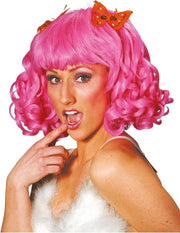 Vlinderpruik met krullen roze
