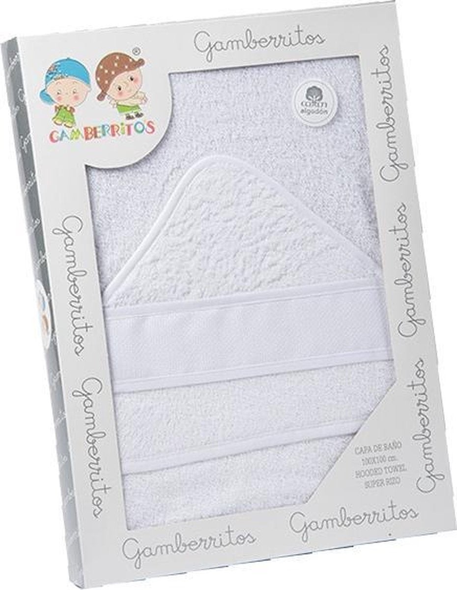Gamberritos Badcape 100 X 100 Cm Katoen Wit