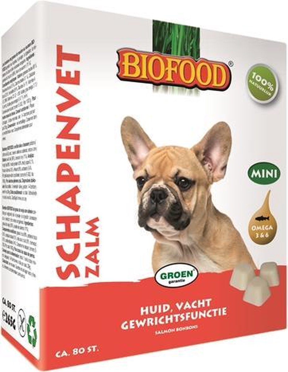 Biofood schapenvet mini bonbons zalm - 80 st - 1 stuks