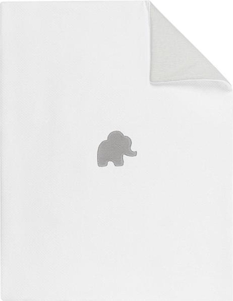 Nattou Tembo Baby Wiegdeken - Deken 100 x 75 cm -Grijs/Wit
