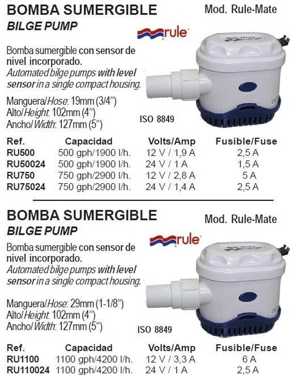 Rule-Mate II RM750A 12V automatische Bilgepomp